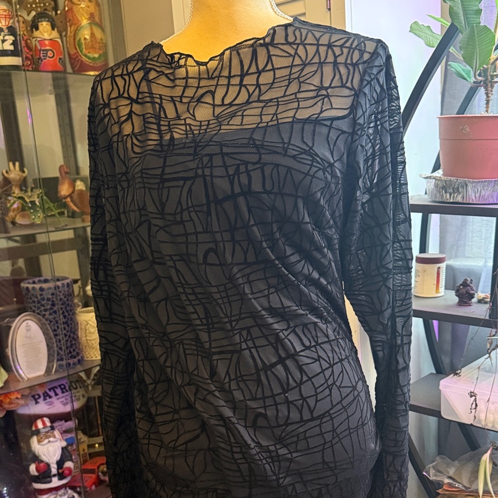 City Chic Black Textured Midi Dress